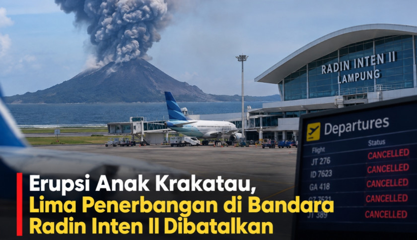 Erupsi Anak Krakatau, Lima Penerbangan di Bandara Radin Inten II Dibatalkan