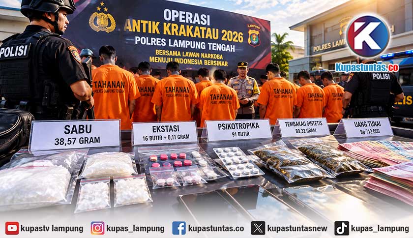 Polisi Bongkar 63 Kasus Narkoba di Lampung Tengah, 83 Tersangka Dibekuk