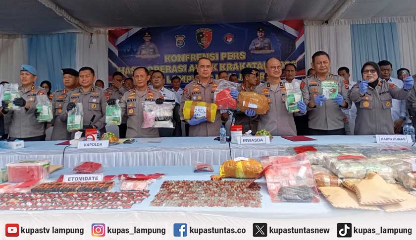 85,9 Kg Sabu Disita Selama Operasi Antik Krakatau, Polda Lampung Ungkap 379 Kasus