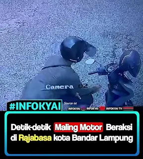 Detik-detik Maling Motor Beraksi di Rajabasa Bandar Lampung, Terekam CCTV