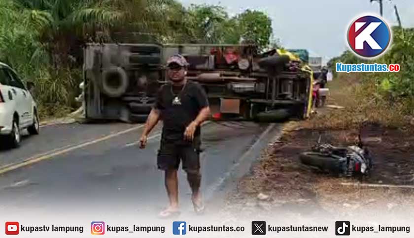 Tabrakan Truk vs Vixion di Mesuji: Motor Terpental dan Terbakar, Pemotor Tewas