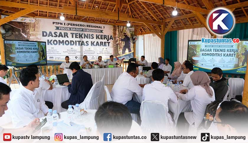 PTPN I (Persero) Regional 7 Gelar FGD Dasar Teknis Kerja Komoditas Karet di Kebun Way Lima