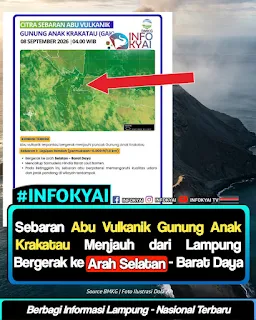Sebaran Abu Vulkanik Gunung Anak Krakatau Bergerak ke Arah Selatan-Barat Daya