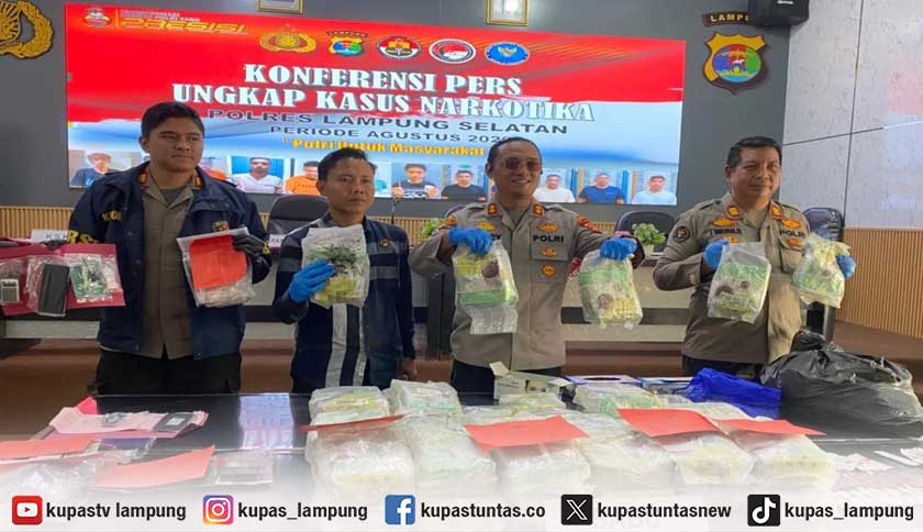 Polres Lampung Selatan Gagalkan Penyelundupan Narkoba Senilai Rp45 Miliar