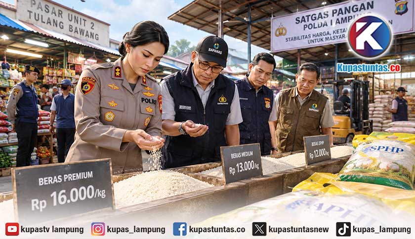 Satgas Pangan Sidak Pasar di Tulang Bawang, Temukan Harga Beras Premium Naik