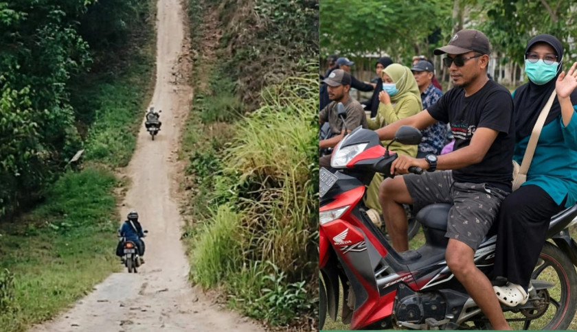 Potret Perjuangan Nakes Tempuh Medan Berat di Selatan Pematangsawa Tanggamus