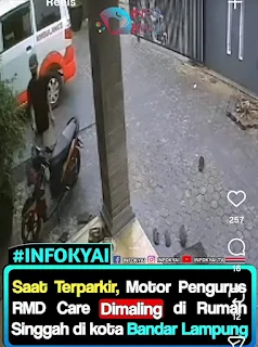 Motor Pengurus RMD Care Dicuri Saat Terparkir di Rumah Singgah Kedamaian Bandar Lampung