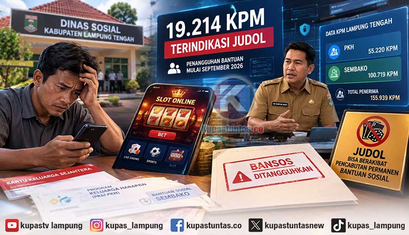 19.214 KPM Lampung Tengah Terindikasi Judol, Bansos Bisa Dicabut Permanen