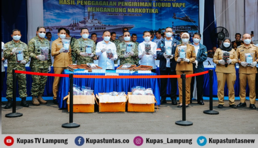 4.364 Cartridge Vape Mengandung Narkotika Senilai Rp34,9 Miliar Dimusnahkan di Lampung