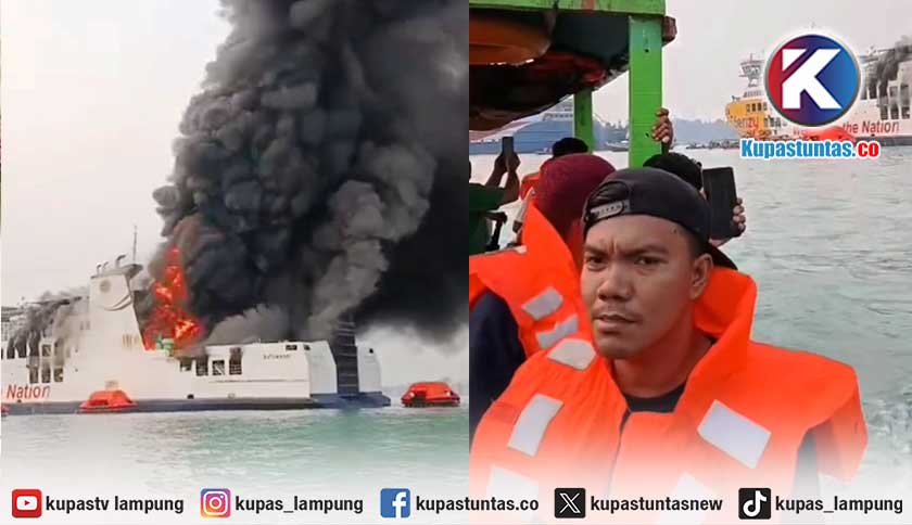 KMP Batu Mandi Terbakar di Selat Sunda, Penumpang Dievakuasi di Tengah Laut