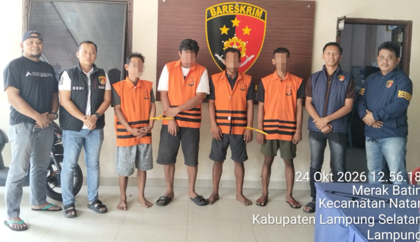 Curi 21 Ban Senilai Rp13 Juta, Empat Pria di Natar Diciduk Polisi