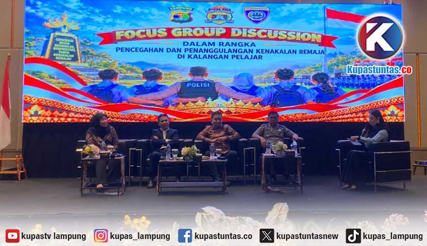 Dinas Pendidikan Provinsi Lampung Dorong Sekolah Jadi Ruang Aman, Mirwan Pratama Paparkan Strategi Cegah Kenakalan Remaja dalam FGD Polda