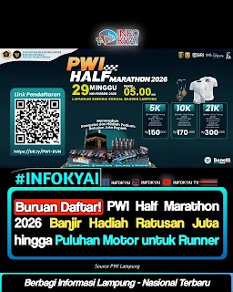 Buruan Daftar! PWI Half Marathon 2026 Banjir Hadiah Ratusan Juta hingga Puluhan Motor untuk Runner