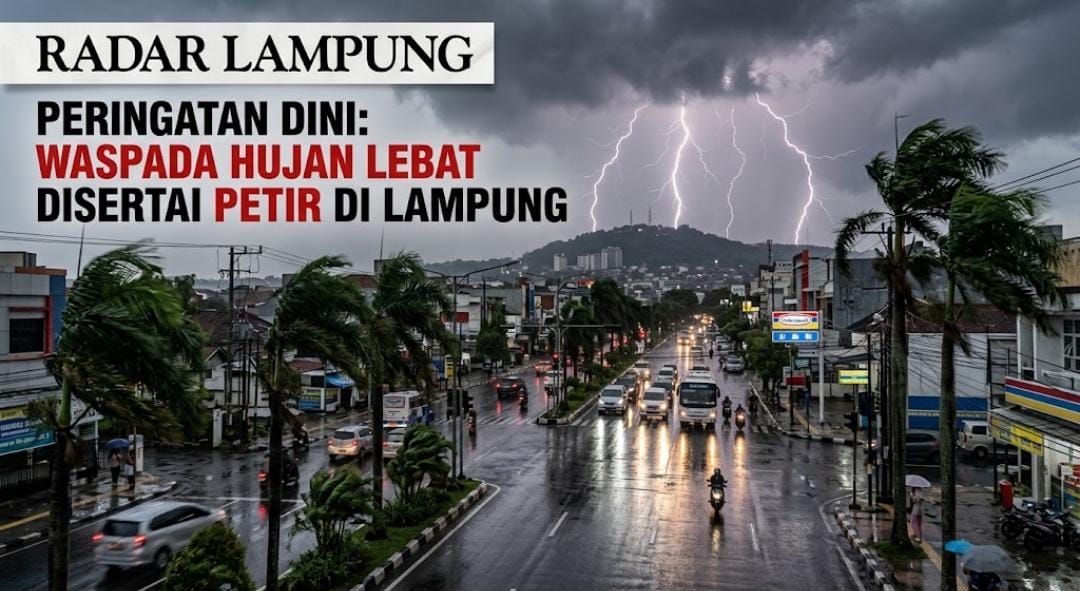 Prakiraan Cuaca Lampung Hari Ini, Bandar Lampung Berpotensi Hujan, Wilayah Barat Siaga Cuaca Ekstrem