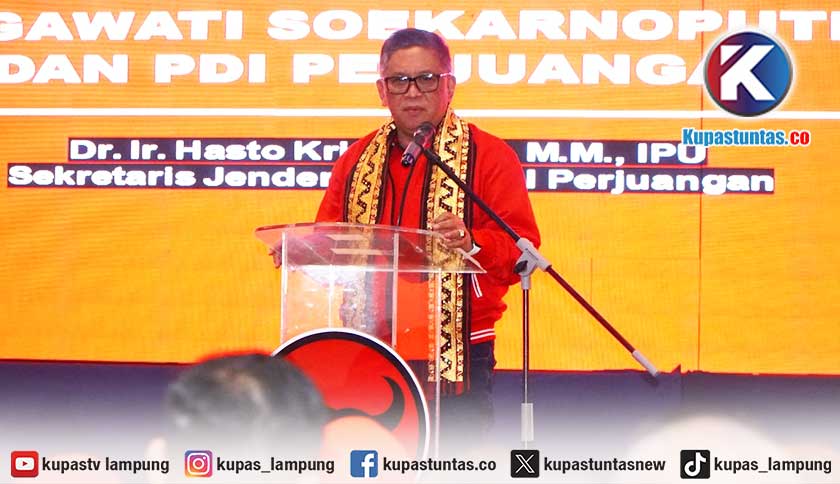 Hasto Dorong PDI-P Lampung Perjuangkan Warga Terdampak Desil BPJS dan Sigap Hadapi Bencana