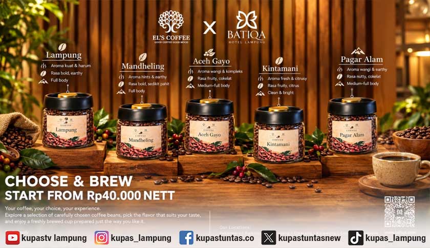 Batiqa Hotel Lampung Berkolaborasi dengan El's Coffee, Hadirkan Pilihan Coffee Beans dan Menu Spesial Berbahan Dasar Kopi