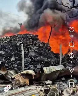 Kebakaran Lahan Pengepul Rongsokan di Bakauheni, Damkar Lampung Selatan Bergerak Cepat!