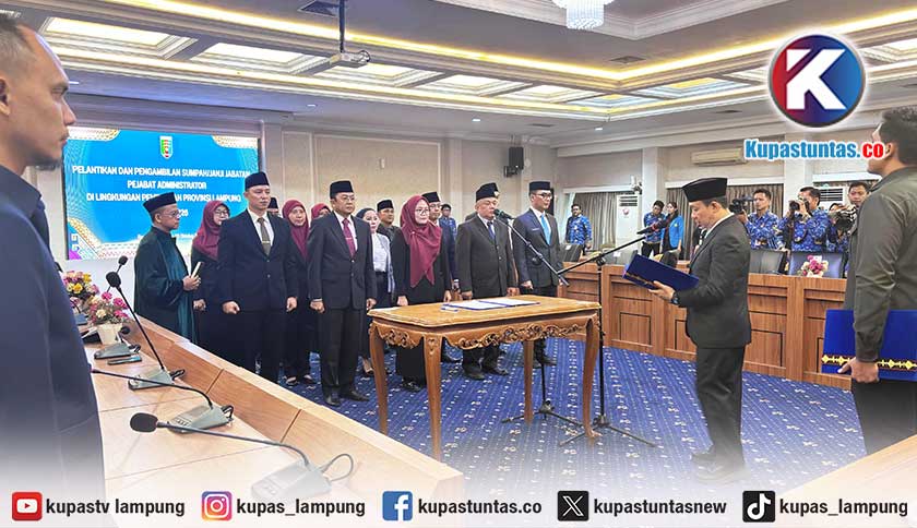 13 Pejabat Administrator Pemprov Lampung Dilantik, Berikut Daftarnya
