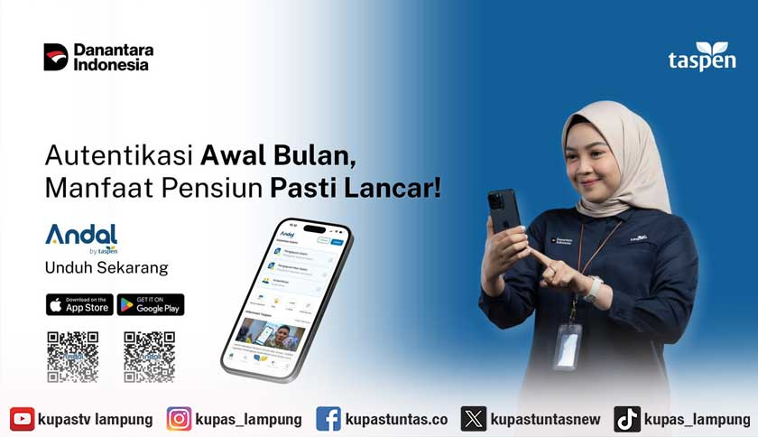 PT Taspen Bandar Lampung Imbau Pensiunan Autentikasi Cukup Lewat Selfie via Aplikasi 'Andal by Taspen'