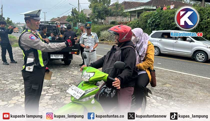 134 Pengendara Terjaring Razia di Jalinbar Tanggamus
